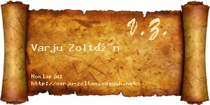 Varju Zoltán névjegykártya