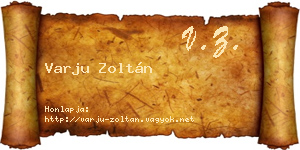 Varju Zoltán névjegykártya